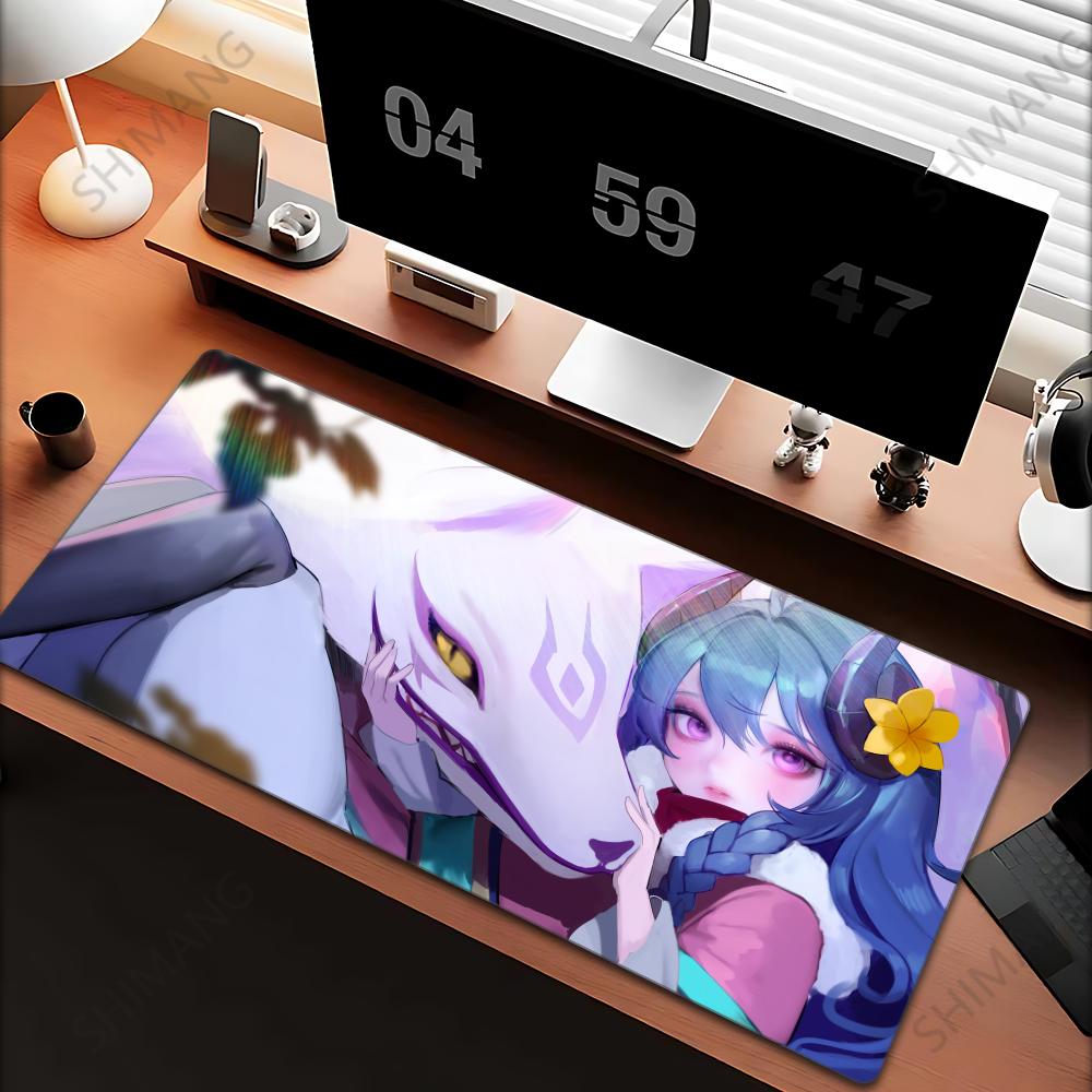 League of Legends Kindred Mouse Pad Large Gaming Mousepad Computer Anime Girl Desk Mat Laptop Accessories Gamer XXL Keyboard Rug