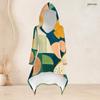 Women Plus Size Geometric Printed Hooded Long Sleeve High Low Top Fitted Pants Set