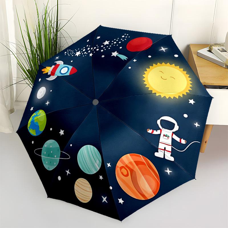 1pc Space Adventure Automatic Open/Close Umbrella, Compact Travel Umbrella, 8-Rib Sturdy Frame - Ideal Gift for Friends Yy251118084