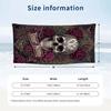 Skull Floral Fantasy Theme Quick Dry Beach Towel Custom Name Text Print Large Sand Resistant Towel Beach Vacation