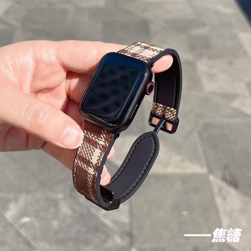 Watchband Silicone+ Woolen Woolen Fabric Strap For Apple Watch Band 49mm 44mm 45mm 42mm 40mm Accessories Bracelet for iWatch Ultra Series
