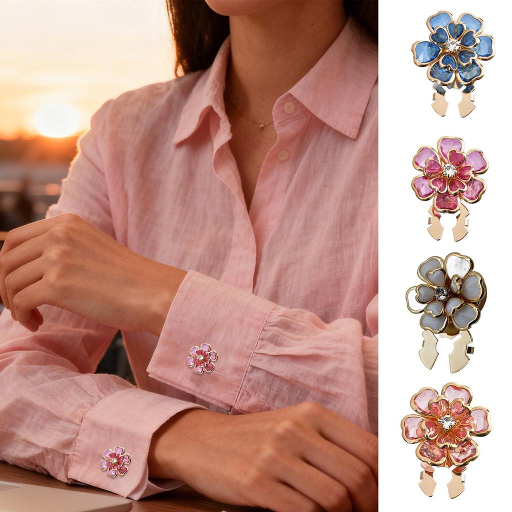 1PC Flower Button Covers For Shirt Detachable Clip-On Shirt Coat Decorative Buttons Sewing Button For Clothing Accessories