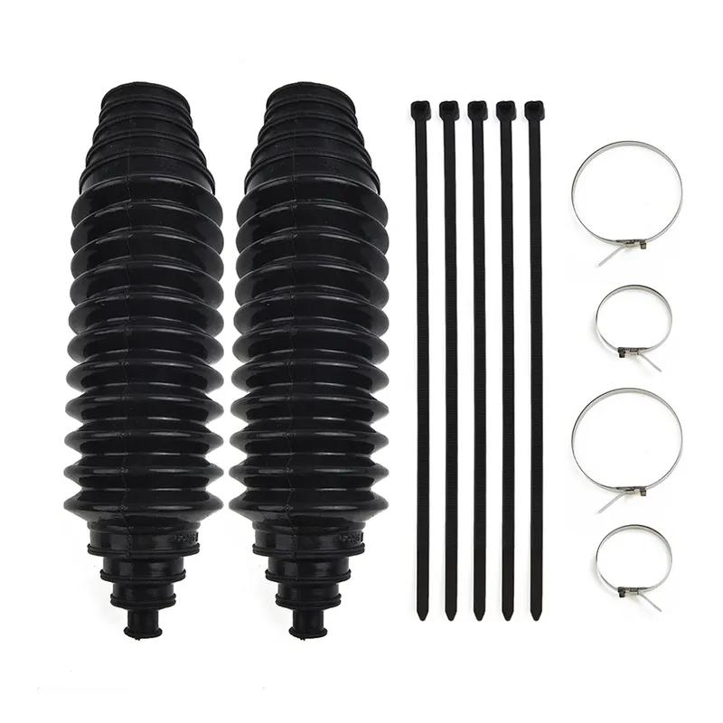 2 Pcs Set Universal Silicone Rack Pinion Steering Gaiter Pinion Boots+Cable Ties+Clamp Kit Silicone Gear Leggings Kits