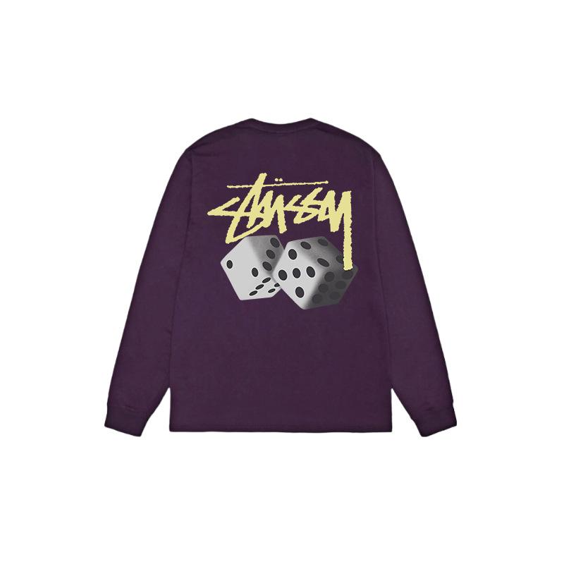 STU SS25 dice printing long-sleeved t-shirt for men and women of the same style, spot classic