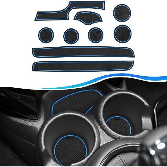 SXCY For 2025 Kicks Door Slot Mats For 2025 2026 Nissan Kicks Accessories 2025 2026 Nissan Kicks Cup Holder Erts Liner Cupholder Console Erts Liner
