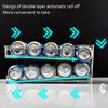 2-Layer Drink Dispenser Refrigerator Automatic Rolling Beer Cola Organizer Box Large Capacity Clear Beverage Soda Can Holder