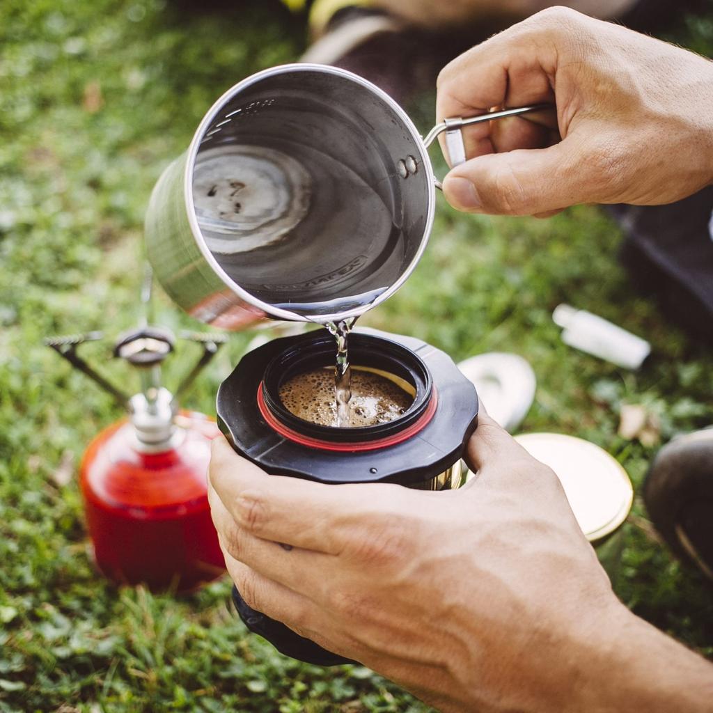 Cafflano Coffee Maker French Press with Storage Case Portable Fine Powder Filter Red 10.8×12cm Compact P100-RD