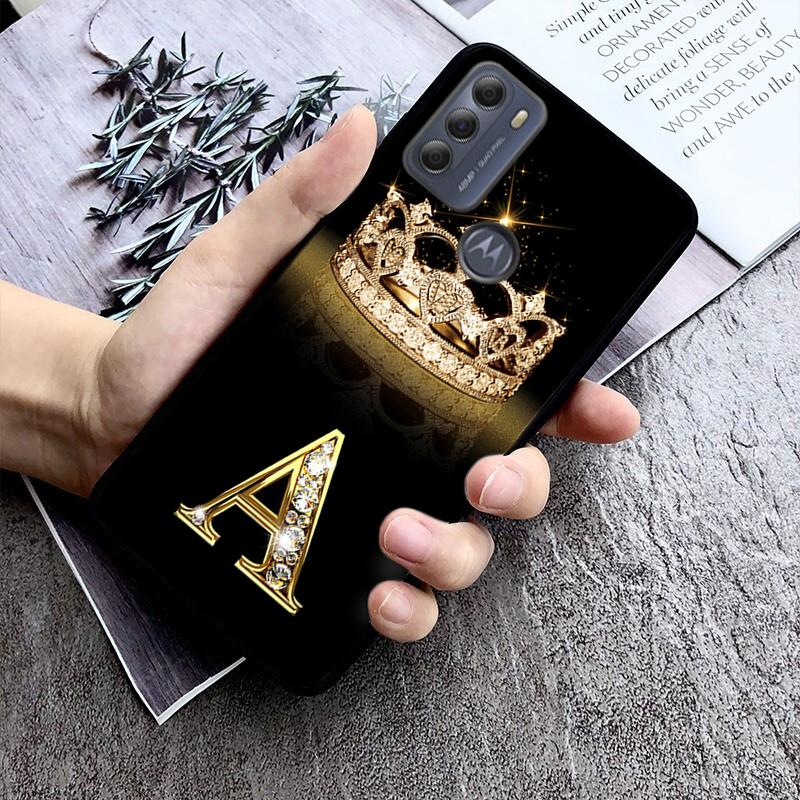 

Diamond Crown Letter Phone Case for Motorola G Stylus 5G G Play G35 G45 G54 G24 G86 G04S E13 E14 E32 E32S G Stylus 5G 2023