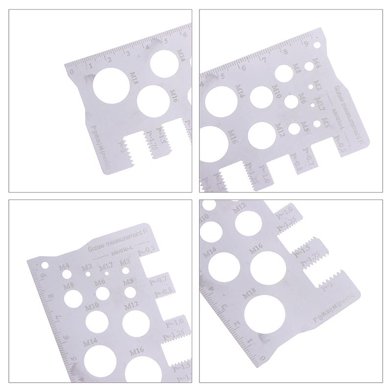 Durabler Stainless Steel Ruler Screw Measuring Ruler Precise Pitch Measurement Thread Gauge Screw Measurement Ruler Measuring