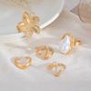 Baroque Imitation Pearl Retro Ring Design Sense Liquid Lava Flower Opening Ring