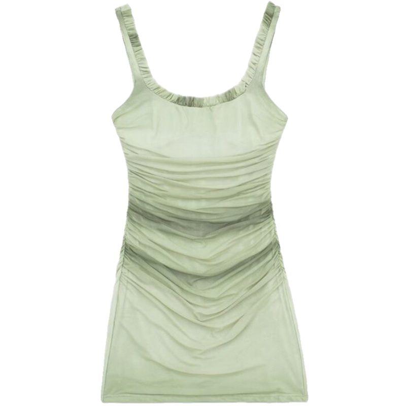 Fashion Style 2024 Spring New Arrival Women's Clothing Laminated Decoration Silk Net Print Short Dress 2390172 120