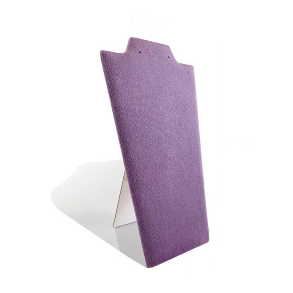 

Velvet Necklace Display Stand Foldable Jewelry Organizer Rack Necklace Earring Display Board Purple-S