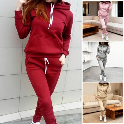 2 Piece Outfits for Women Long Sleeve Pullover Hoodie Sweatshirts Jogger Pants