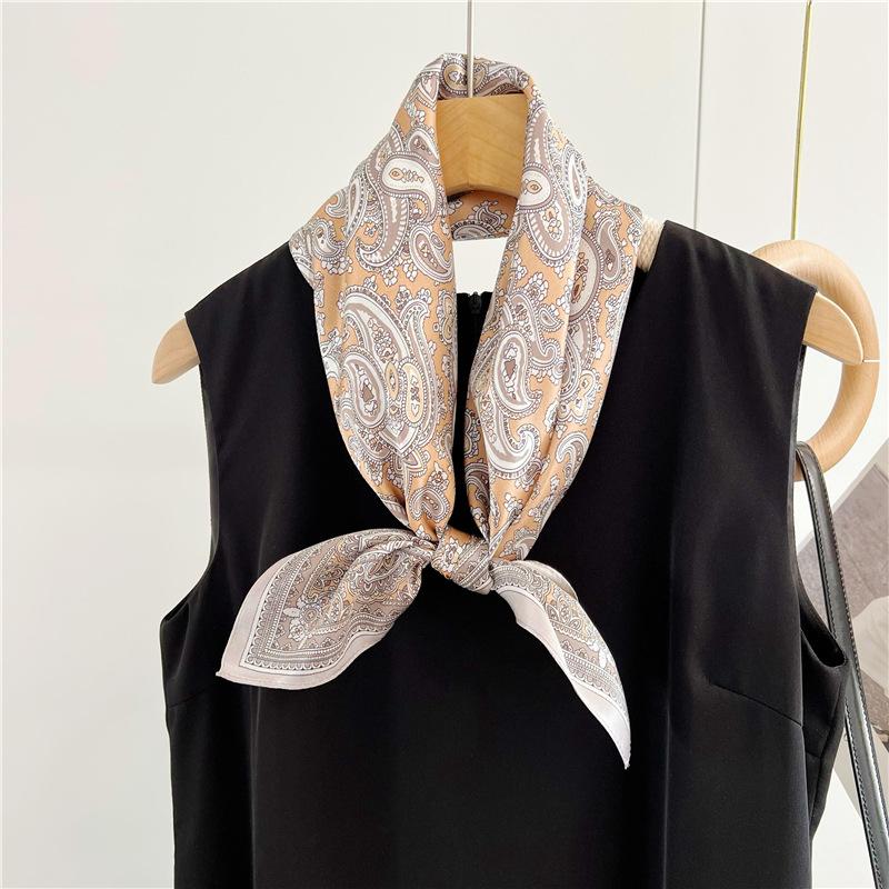 Silk scarf women's retro cashew flower spring and summer fashion versatile mulberry silk scarf 71 Chinese scarf shawl