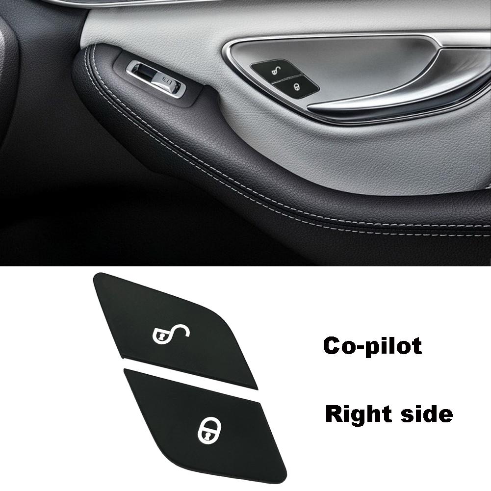 Black Car Door Lock Switch Button Sticker For Mercedes Benz C E S class GLC W205 W213 X253 Vito W447 W222 Car