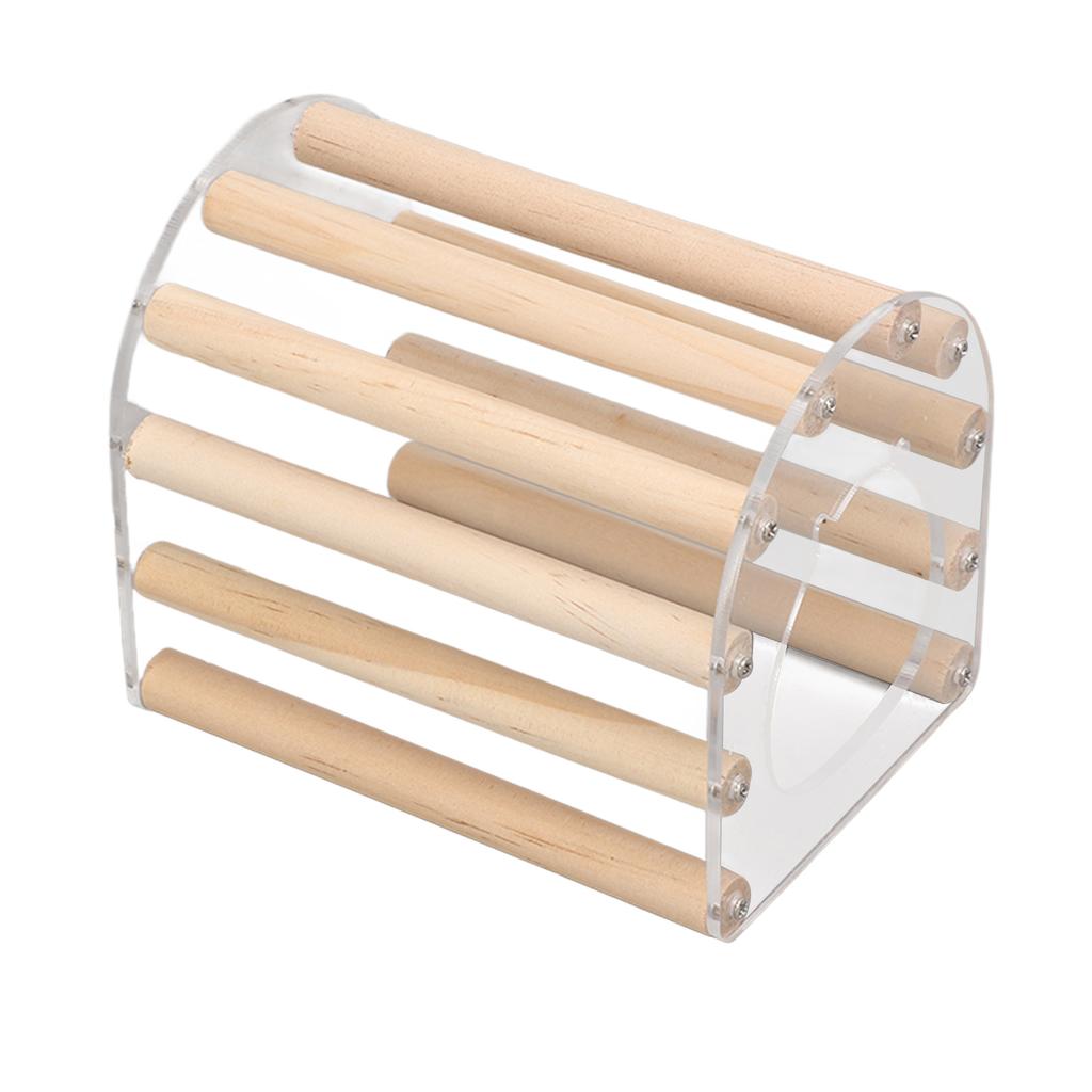 Hamster Wooden House Transparent Acrylic Hamster Hideout Sleeping Hut for Golden BearS