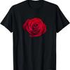 Vintage Rote Rose Blume T-Shirt