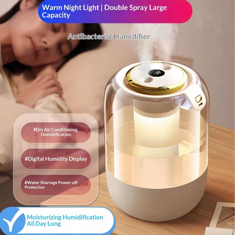 Large Capacity Humidifier Ultra Quiet Humidifier Top Fill Design with UV Light Filter Adjustable MistColor Changing Humidifier