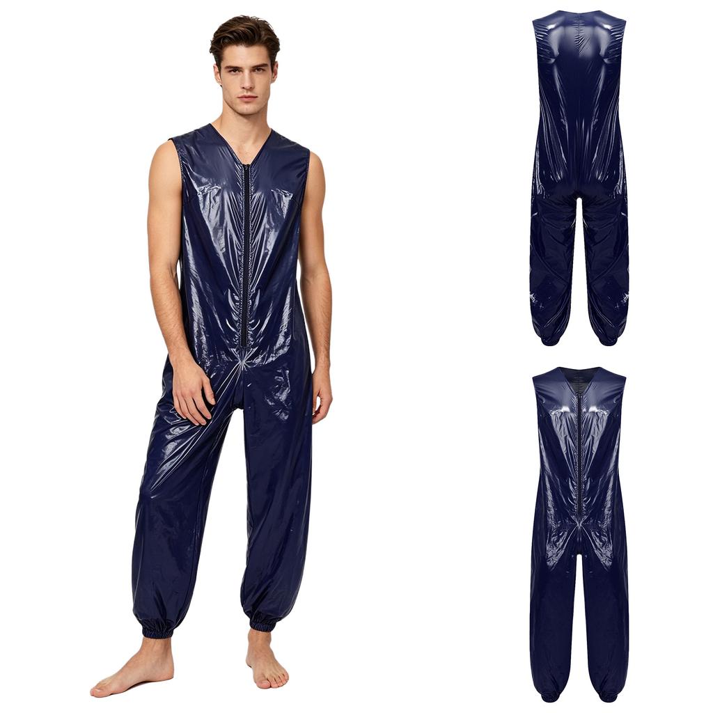 Heren Waterdichte Herbruikbare Luier Romper M-3XL Mouwloos Voorkant Rits Elastische Beenmanchetten Adaptieve Jumpsuit voor Volwassenen met Speciale Behoeften
