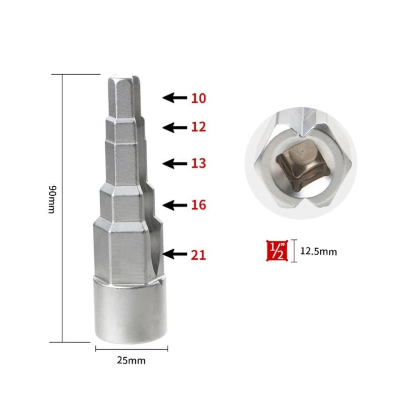 Square Radiators Step Wrench, 1/2 3/8 Drive Universal Step Wrench, Used For Pipe And Radiators Shaped Key