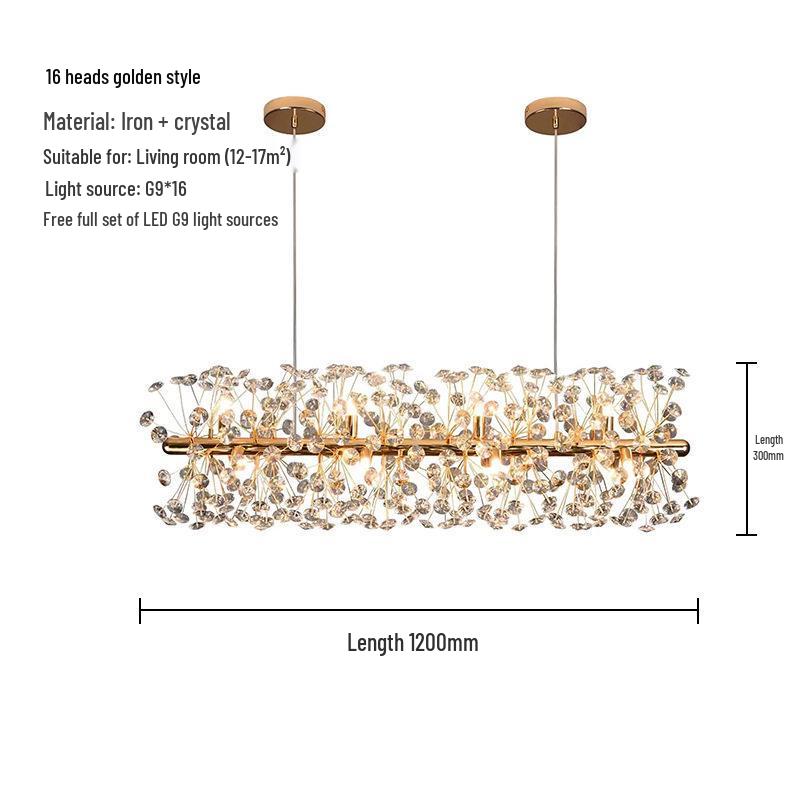Nordic Dandelion Crystal Pendant Light for Living Room, Bedroom & Bar - Luxurious Creative Style Lighting