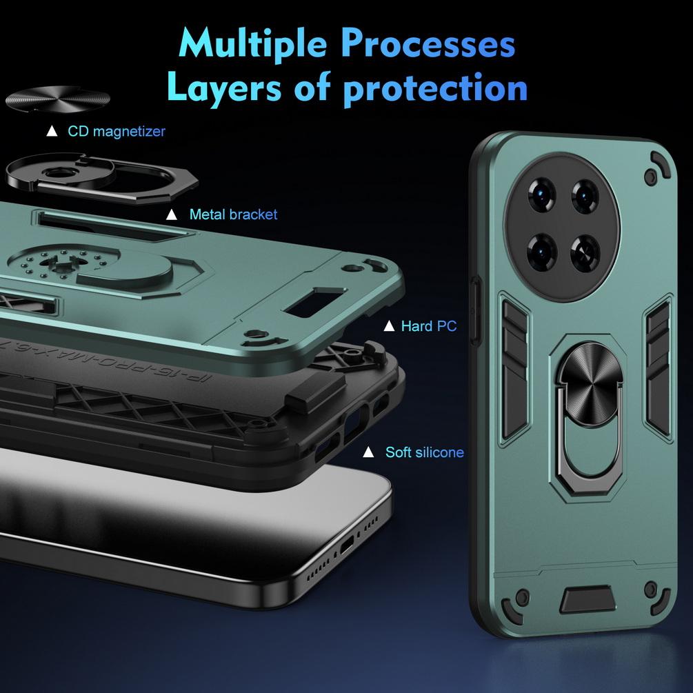 Multiple Layers Car Holder Stand Case for  TECNO Spark 20 Pro + 10 9 9T 8 8T 7P 7 Tecno Spark Go 2024 2023 Camera Protect Cover
