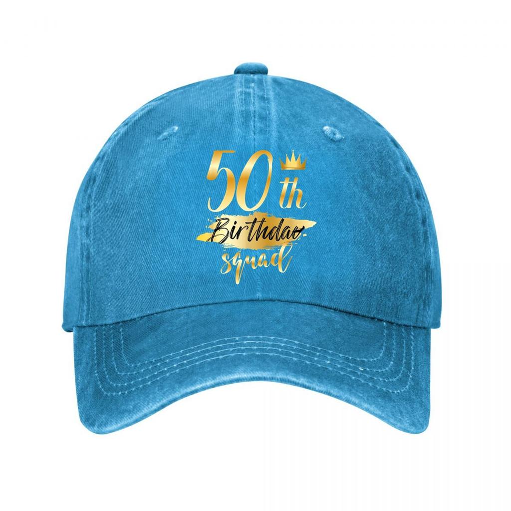 Gold Crown th Birthday Squad New Vintage Washed Baseball Cap