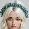 Eleganti Fasce Floreali con Strass e Nastro Regolabile Decorazione per Capelli per Donne Ragazze Occasioni Speciali