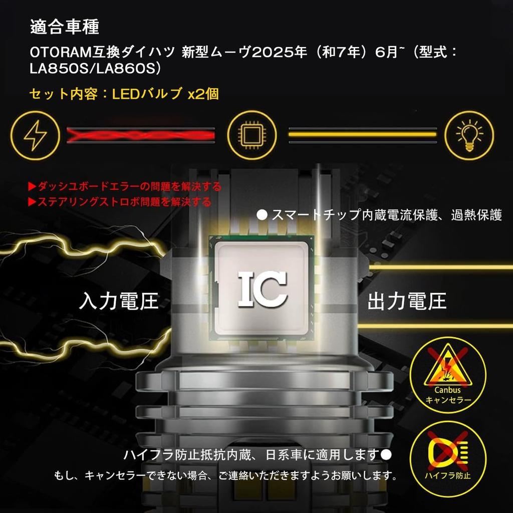 OTORAM Compatible T20 LED Turn Signal Bulbs for New Daihatsu Move and Subaru Hyper Flash Cooling Fan Pack of 2 Stella, Prevention, Built-in Resistor,