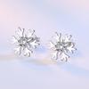 Cao Shi Snowflake Zircon Stud Earrings for Women - Festive Jewelry for Christmas & New Year