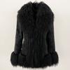 OFTBUY 2024 Winter Women Coat Real Natural Mongolia Sheep Fur Turn-down Collar New Fashion Jacket Thick Warm Casual Overwear