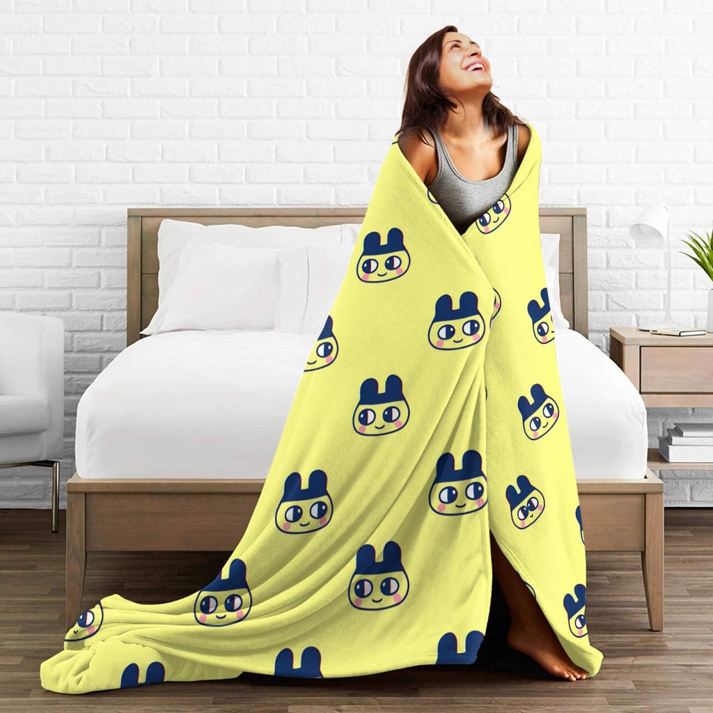 Kuchipatchis Mametchi Blanket  Super Soft Funny Plush Throw Blanket For Living Room Airplane Travel Flannel Bedspread Bed Cover