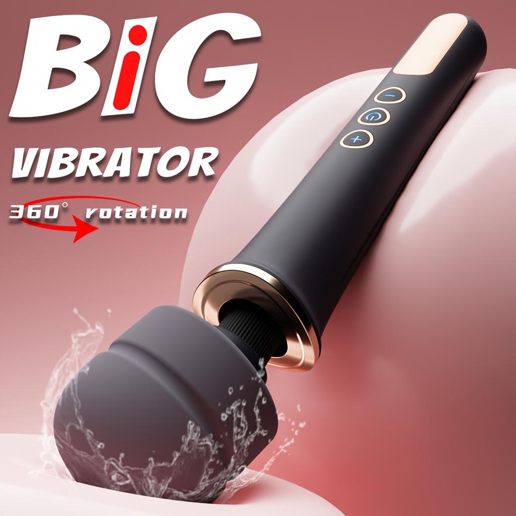 Large Vibrator AV Massager Female Sex Toy Clitoral Nipple Vibrator Handheld Big Head Massager Rechargeable Quiet Powerful Adult Toy and Game