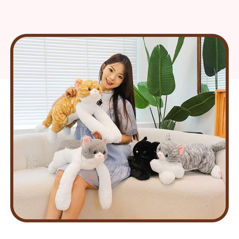 Adorable Cuddly Cat Plush Toy Cute Orange Tabby Stuffed Animal For Kids And Home