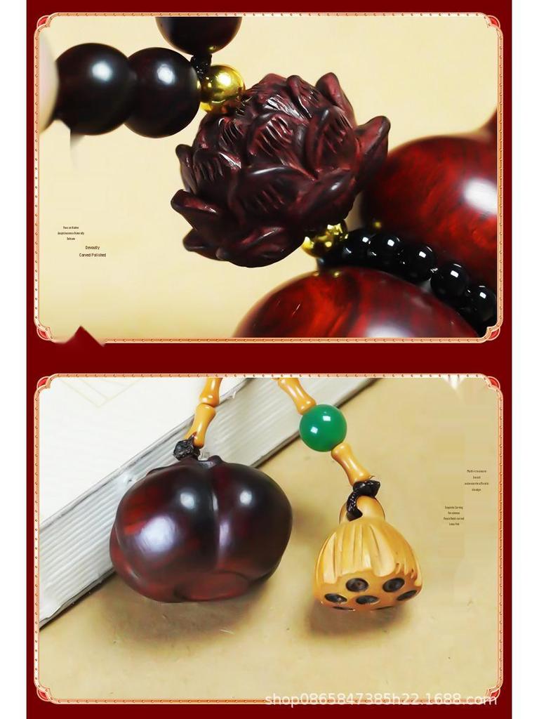 Sandelholz Kürbis Autoanhänger: High-End Amulett für Frieden und Sicherheit, Rückspiegel-Ornament.