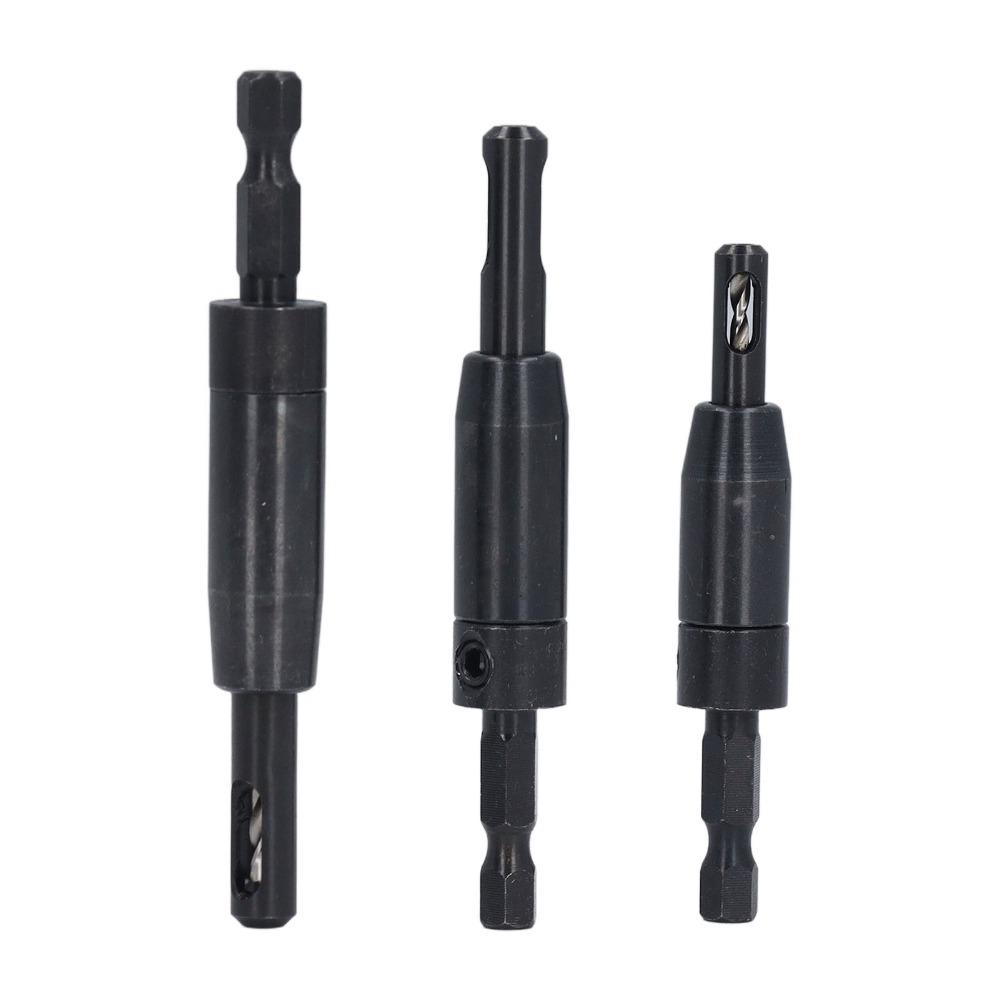 3 PCS Hex Shank Self Centering Drill Bit Set  Cabinet and Door Hinge Installation