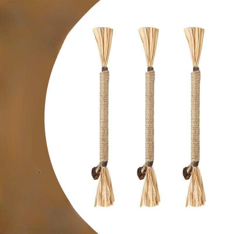 Super Großer Hölzerner Tianliao Beißring, Raffiagras Katzenspielzeug, Selbstbeschäftigender und Langweiliger Katzenminze-Ball, Katzen-Reizstab, Katzen-Katzen-Zauberwerkzeug