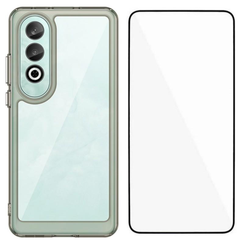 For OnePlus Nord CE4 5G Phone Case WANLONFENG XC Series TPU Acrylic Cover with Tempered Glass (Big Lens Hole)