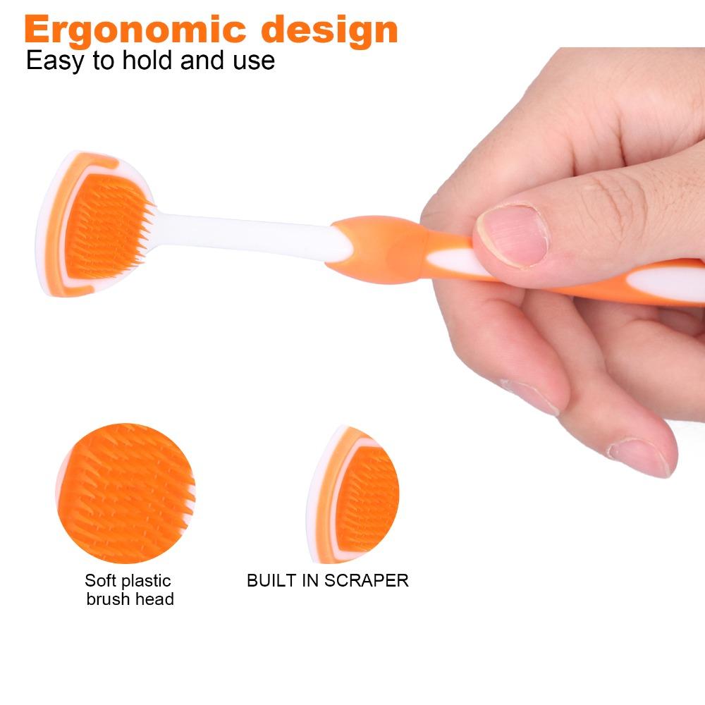 Plastic Tongue Brush Cleaner Travel Oral Care Tool Freshen Breath Tongue Scraper Breath Freshening