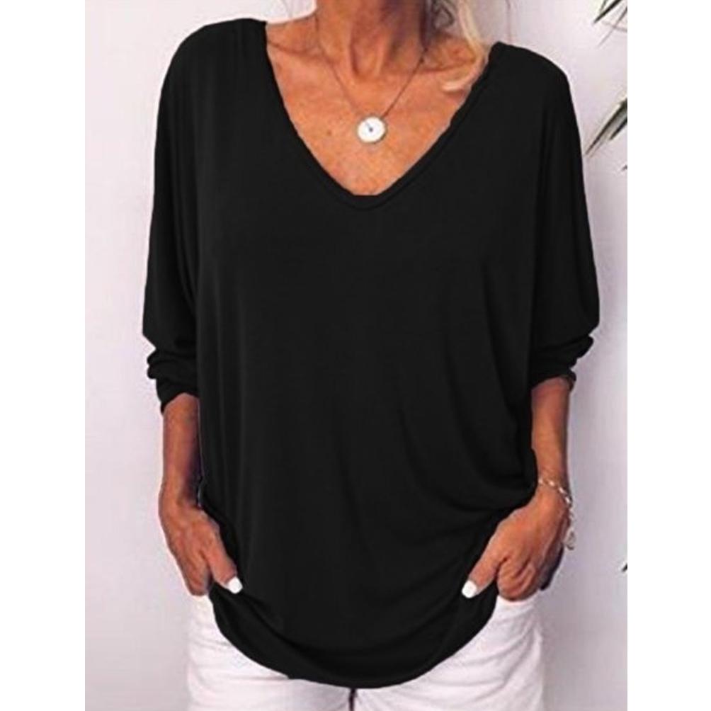 Pure Color Summer T Shirts tops blouses 