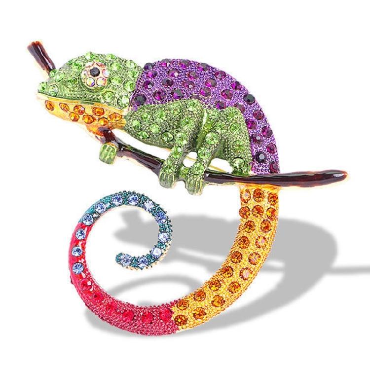 Vibrant Lizard Brooch 4 Color Optional Alloy Accessory Versatile Outfit Accent Badge Pin For Casual or Formal