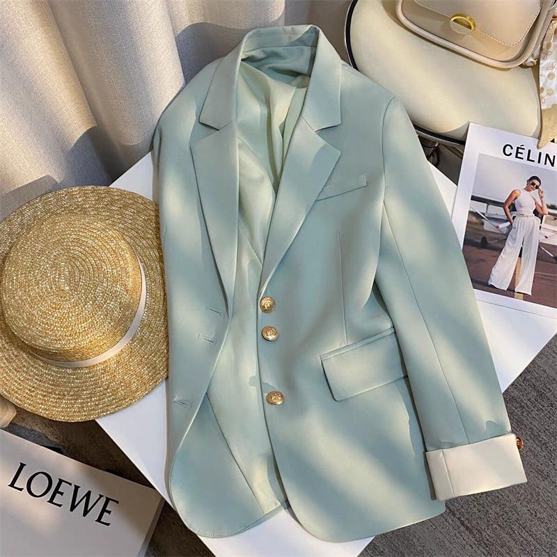 2026 Spring High-End Women's Blue Chic Suit Jacket - Korean Style