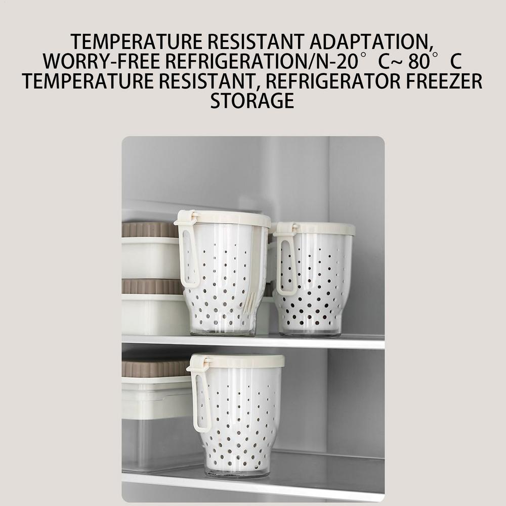 Behälter für Overnight Oats Snack-Organizer-Becher mit Deckeln und Löffeln Doppelschichtiger Lebensmittel-Organizer-Behälter mit Trocken- und Nassfach