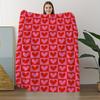 Red and Pink Heart and Plaid Print Flannel Throw Blanket Soft Warm and Cozy for Couch Bed Office or Camping All-Season Use