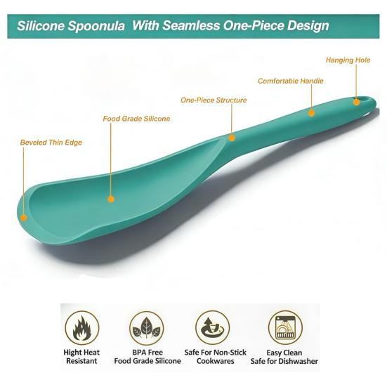 Heat-Resistant Silicone Spatula Seamless Non-Stick Shovel Scratch-Free Kitchen Utensil for Frying Serving Ice Scooping