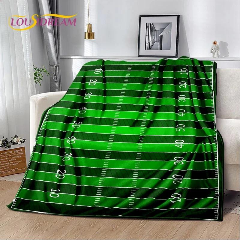 Cartoon 2025 Rugby Field Rugby American Football Soft Blanket,Soft Throw Blanket for Home Bedroom Bed Sofa Travel Cover Child