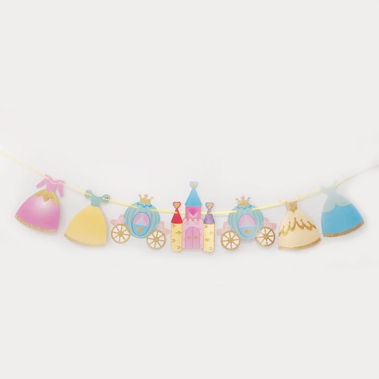 Children'S Party Birthday Party Decoration Princess Pulling Flag Wedding Car Castle Skirt Girl Year Old Banner Hang Flag