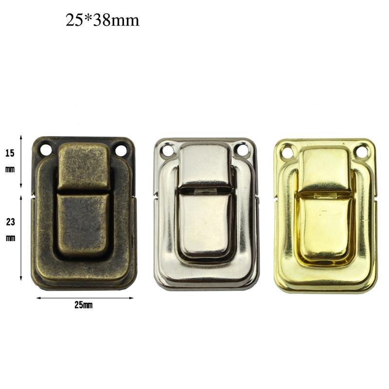 10Pcs Antique Bronze Box Hasps Iron Lock Catch Latches for Jewelry Chest Box Suitcase Buckle Clip Clasp Vintage Hardware 25*37mm