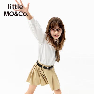 Little MO&Co. Girls' Preppy Style Long-Sleeved Cotton Shirt