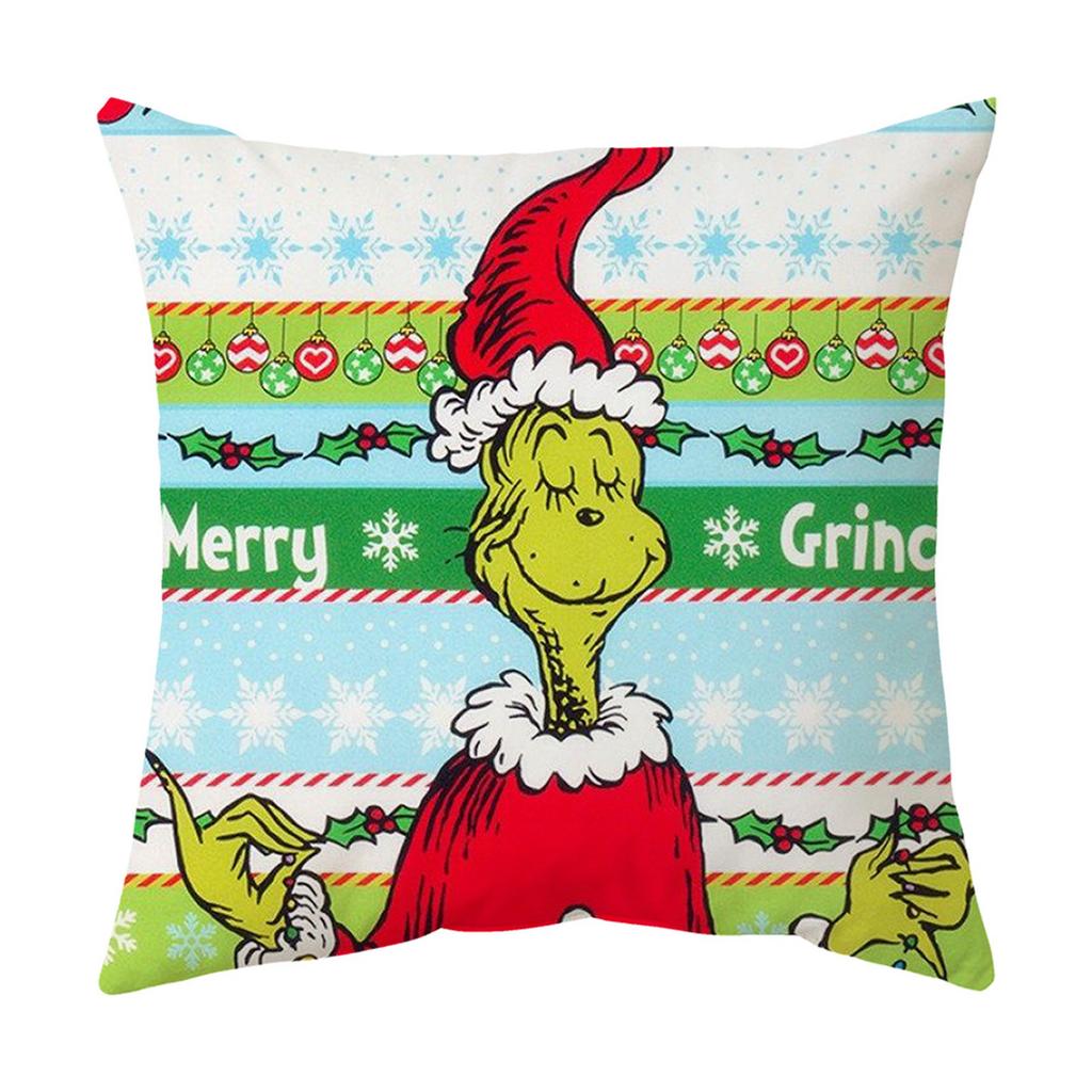 Christmas Happy Throw Pillow Cover, 18 X 18 Inch, Winter Holiday Cushion Cover Sofa Decor